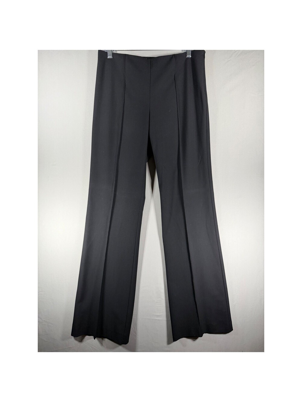 Trina Turk Black Wide Leg Dress Pants Creased Trousers Womens 6 Made in USA